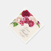 Rozen Burgundy/Cream Love and Bedankt ID584 Servet (Hoek)