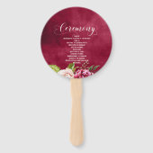 Rozen Burgundy/Cream Wedding Ceremony ID584 Handwaaier (Achterkant)