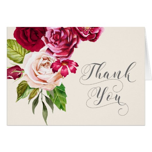 Rozen Burgundy/Cream Wedding Dank je ID584 (Voorkant Horizontaal)