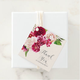 Rozen Burgundy/Cream Wedding Dank je ID584 Bedankjes Labels