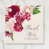 Rozen Burgundy/Cream Wedding Dank je ID584 Bedankjes Labels (Voorkant)