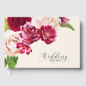 Rozen Burgundy/Cream Wedding ID584 Gastenboek (Voorkant)