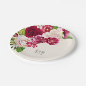 Rozen Burgundy/Cream Wedding ID584 Papieren Bordje (Gekanteld)
