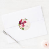 Rozen Burgundy/Cream Wedding ID584 Ronde Sticker (Envelop)