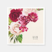 Rozen Burgundy/Cream Wedding ID584 Servet (Voorkant)