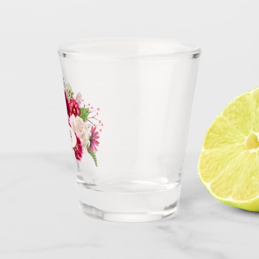 Rozen Burgundy/Cream Wedding ID584 Shot Glas (Rechts)