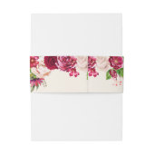 Rozen Burgundy/Cream Wedding ID584 Uitnodigingen Wikkel (Achterkant Voorbeeld)