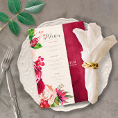 Rozen Burgundy/Cream Wedding Menu ID584
