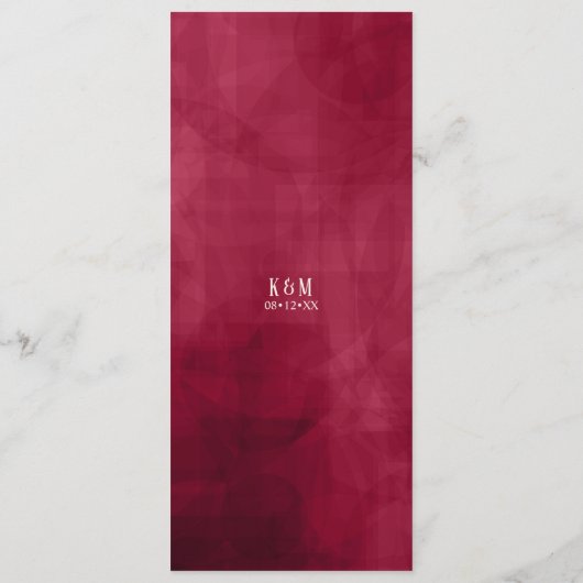 Rozen Burgundy/Cream Wedding Menu ID584 (Achterkant)
