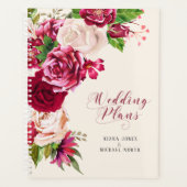 Rozen Burgundy/Cream Wedding Plans ID584 Planner (Voorkant)