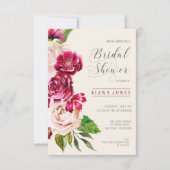 Rozen Burgundy/Cream Wedding Vrijgezellenfeest ID5 Kaart (Voorkant)