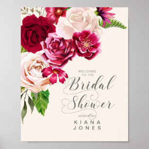 Rozen Burgundy/Cream Wedding Vrijgezellenfeest ID5 Poster