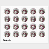 Rozen Burgundy Maroon Gray Aangepast Ronde Sticker (Vel)