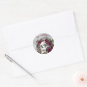 Rozen Burgundy Maroon Gray Aangepast Ronde Sticker (Envelop)
