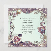 Rozen & Butterflies Bronze Quinceañera Party Kaart (Achterkant)