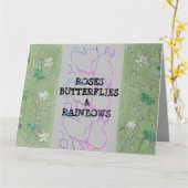Rozen Butterflies en Rainbows Kaart (Gele Bloem)