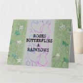 Rozen Butterflies en Rainbows Kaart (Voorkant)