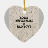 Rozen Butterflies en Rainbows Keramisch Ornament (Voorkant)