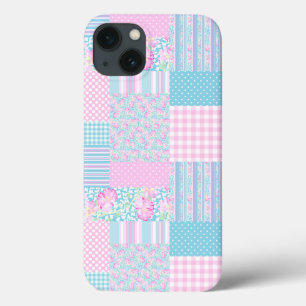 Rozen Butterflies Faux Patchwork iPhone 6 Hoesje