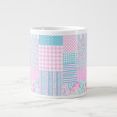 Rozen, Butterflies Faux Patchwork Jumbo Mok (Voorkant)