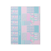 Rozen, Butterflies, Faux Patchwork Notitieblok, Jo Notitieblok (Linkerzijde)