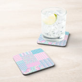 Rozen, Butterflies: Faux Patchwork-Onderzetters Bier Onderzetter (Rechterzijde)