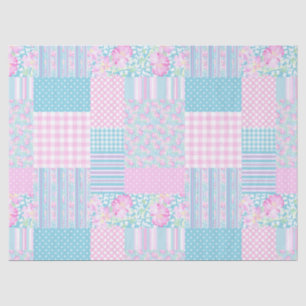 Rozen, Butterflies Faux Patchwork-papier Tissuepapier