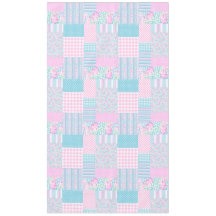 Rozen, Butterflies Faux Patchwork Tablecloth