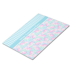 Rozen, Butterflies, Gingham Notitieblok of Jotter