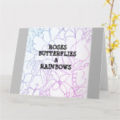 Rozen Butterflies & Rainbows Vivid Kaart (Gele Bloem)