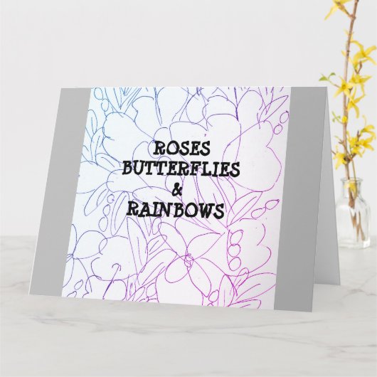Rozen Butterflies & Rainbows Vivid Kaart (Gele Bloem)