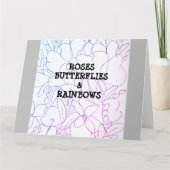 Rozen Butterflies & Rainbows Vivid Kaart (Voorkant)