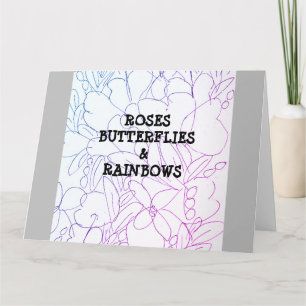 Rozen Butterflies & Rainbows Vivid Kaart