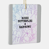 Rozen Butterflies & Rainbows Vivid Keramisch Ornament (Rechts)