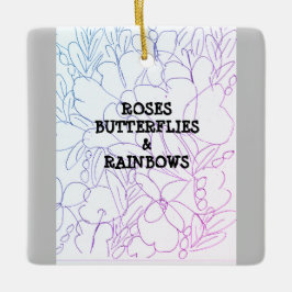 Rozen Butterflies & Rainbows Vivid Keramisch Ornament