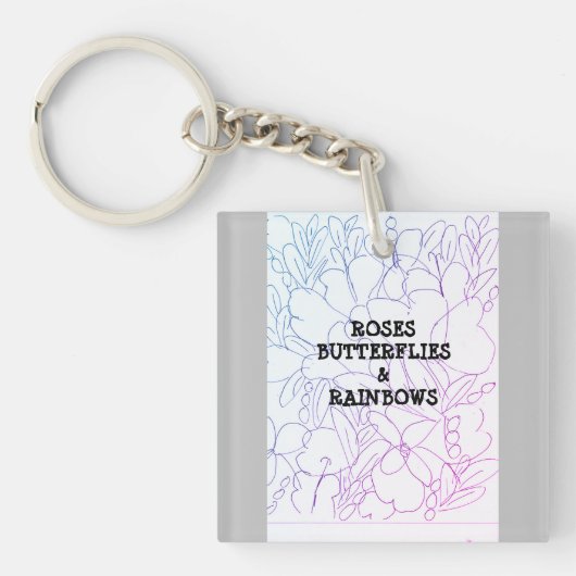Rozen Butterflies & Rainbows Vivid Sleutelhanger (Voorkant)