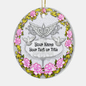 Rozen Caduceus Keramisch Ornament (Links)