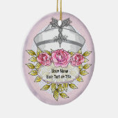 Rozen caduceus verpleegkundige keramisch ornament (Rechts)