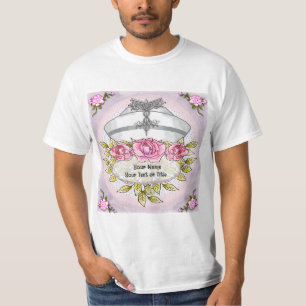 Rozen caduceus verpleegkundige t-shirt