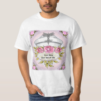 Rozen caduceus verpleegkundige t-shirt