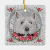 Rozen Cairn Terrier Keramisch Ornament (Voorkant)