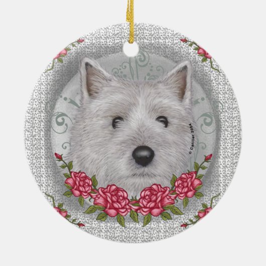 Rozen Cairn Terrier Ornament (Achterkant)