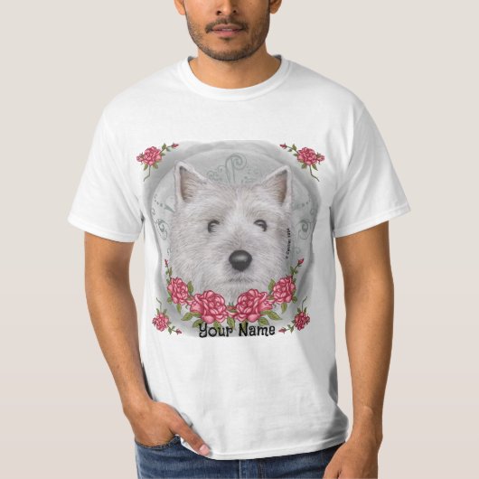 Rozen Cairn Terrier T-shirt (Voorkant)