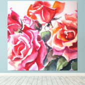 Rozen Canvas Afdruk (Insitu (Houten vloer))
