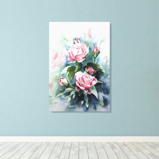 Rozen Canvas Afdruk (Insitu (Houten vloer))