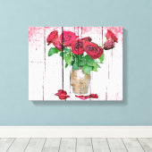Rozen Canvas afdrukken (Insitu (Houten vloer))