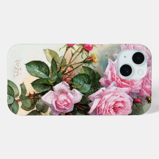 Rozen Case-Mate iPhone Case (Achterkant (horizontaal))