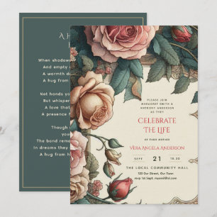  Rozen Celebration of Life Memorial Gedicht Kaart