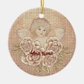  Rozen Cherub Angel Keramisch Ornament (Voorkant)