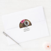 Rozen & chocoladetaart Adres Ronde Sticker (Envelop)
